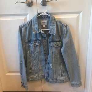Distressed denim jacket